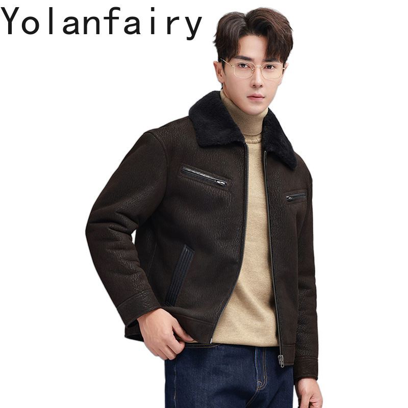 Men'S Fashion Zipper Jacket - Yolanfairy moda vintage casaco de pele