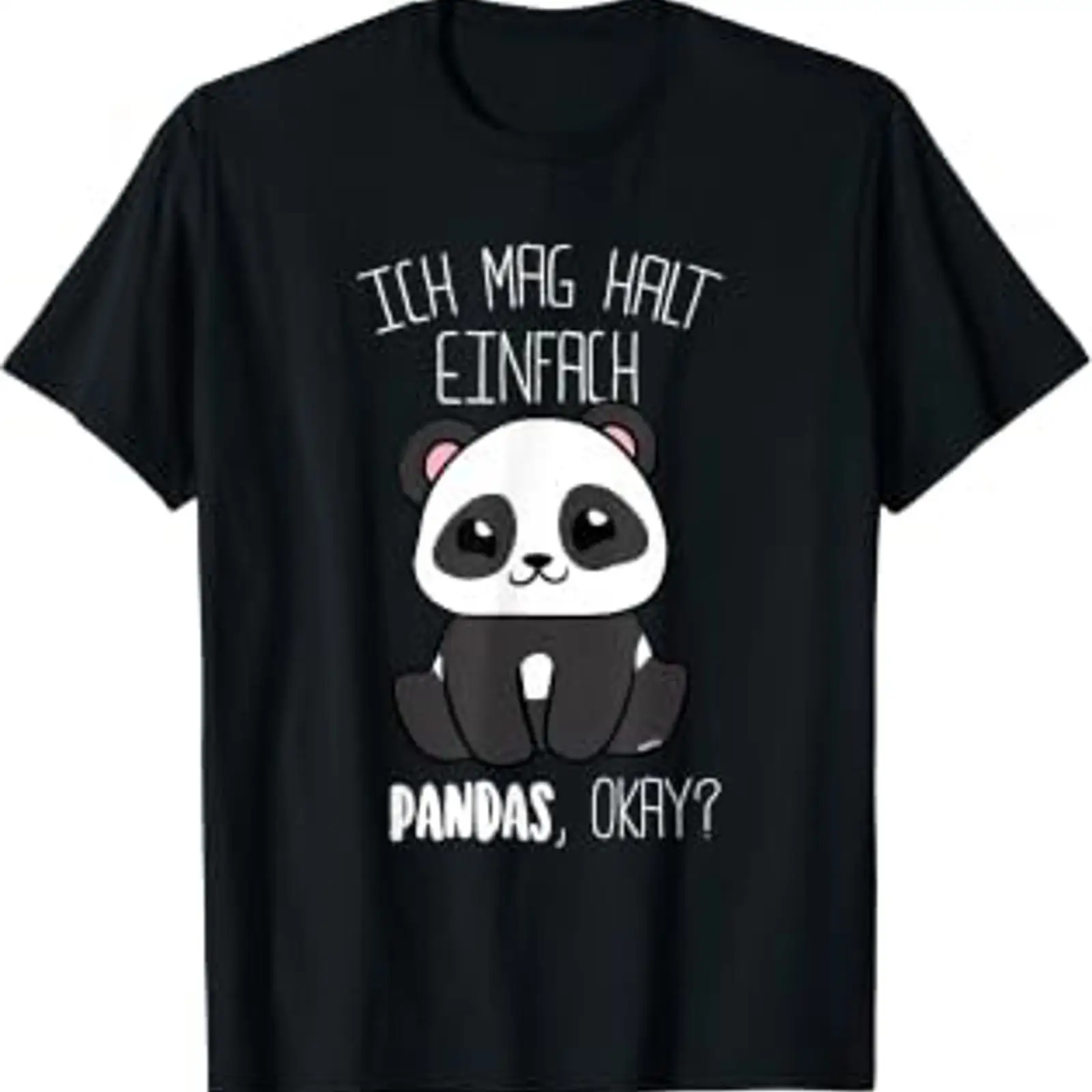 Men'S Fashion Mag - Camiseta Panda com texto em alemão: