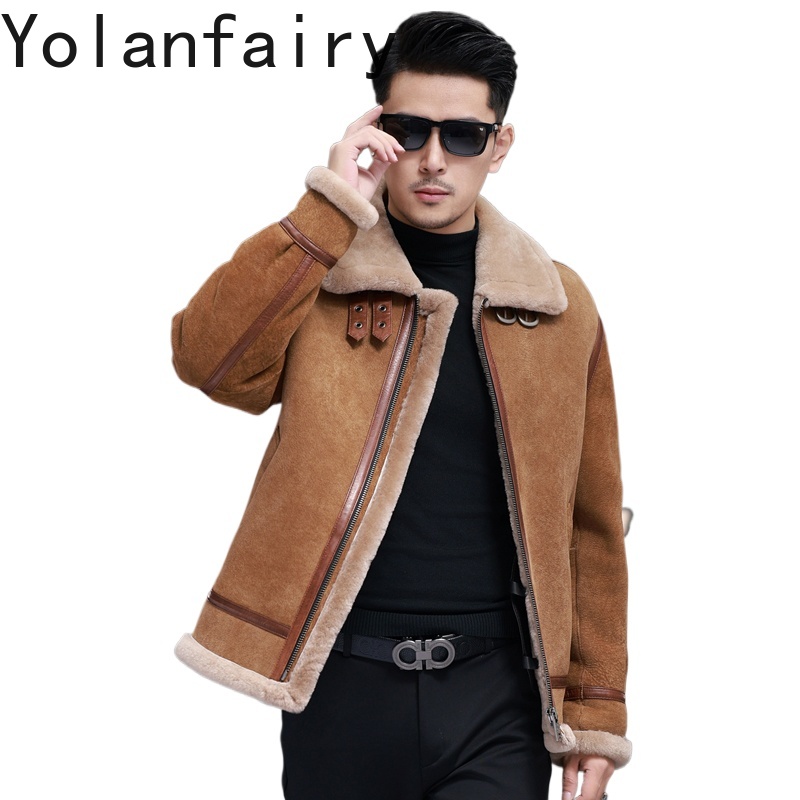Men'S Fashion Zipper Jacket - Yolanfairy jaquetas de couro de pele