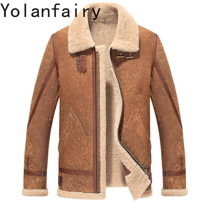 Men'S Fashion Zipper Jacket - YOLANFAIRY Real Leather Jackets for Man