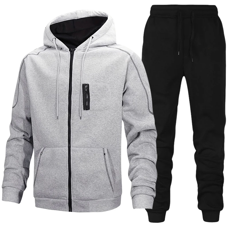 Men'S Fashion Zipper Jacket - Conjunto de Moletom Masculino Fashion, Casaco