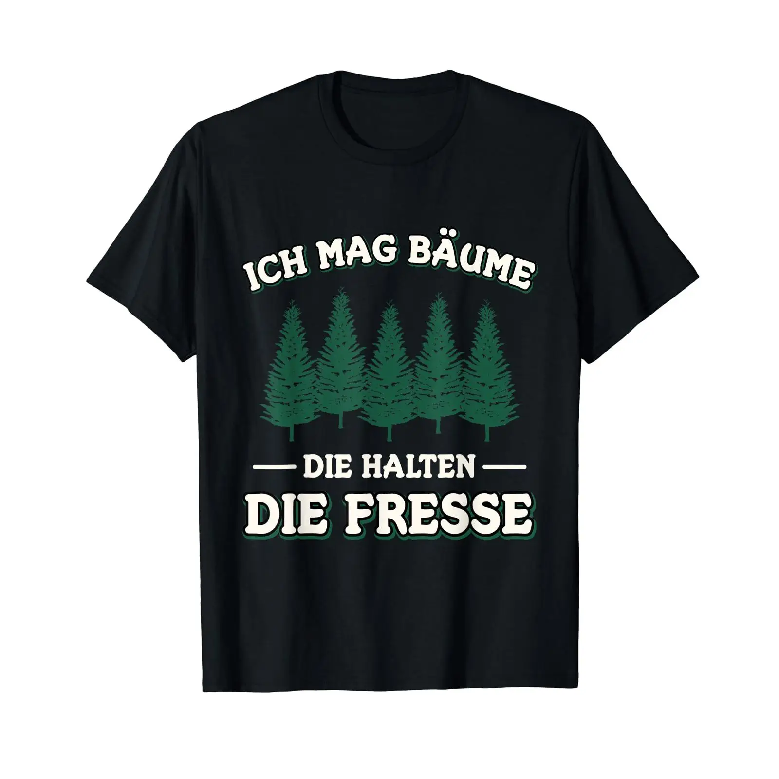 Men'S Fashion Mag - Camiseta com Texto em Alemão 'Wald