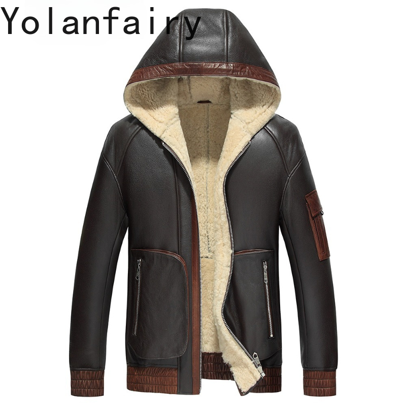 Men'S Fashion Zipper Jacket - Yolanfairy casaco de pele de lã