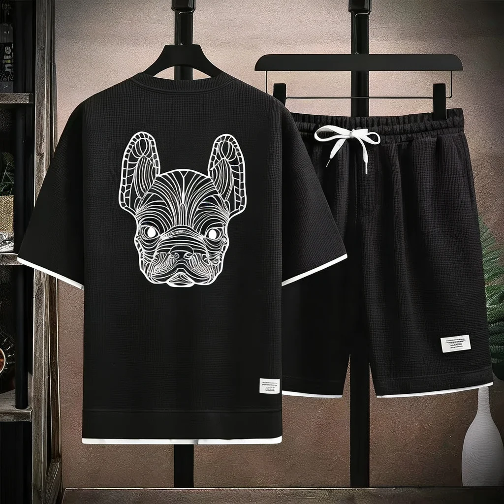 Men'S Fashion Looks - Conjunto de camiseta e shorts masculino