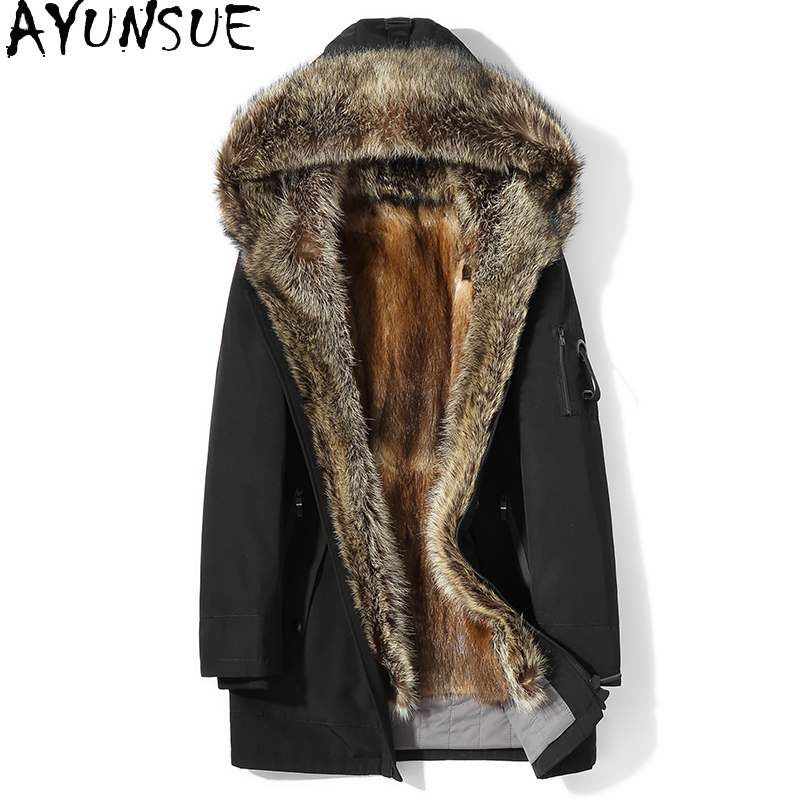 Men'S Fashion Zipper Jacket - Ayunsue moda quente parkas de pele