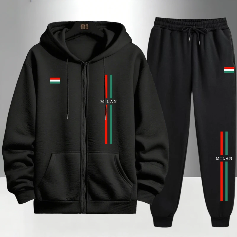 Jogger Sweatpants Men - Conjunto Masculino Estampado Itália 2026: Moletom