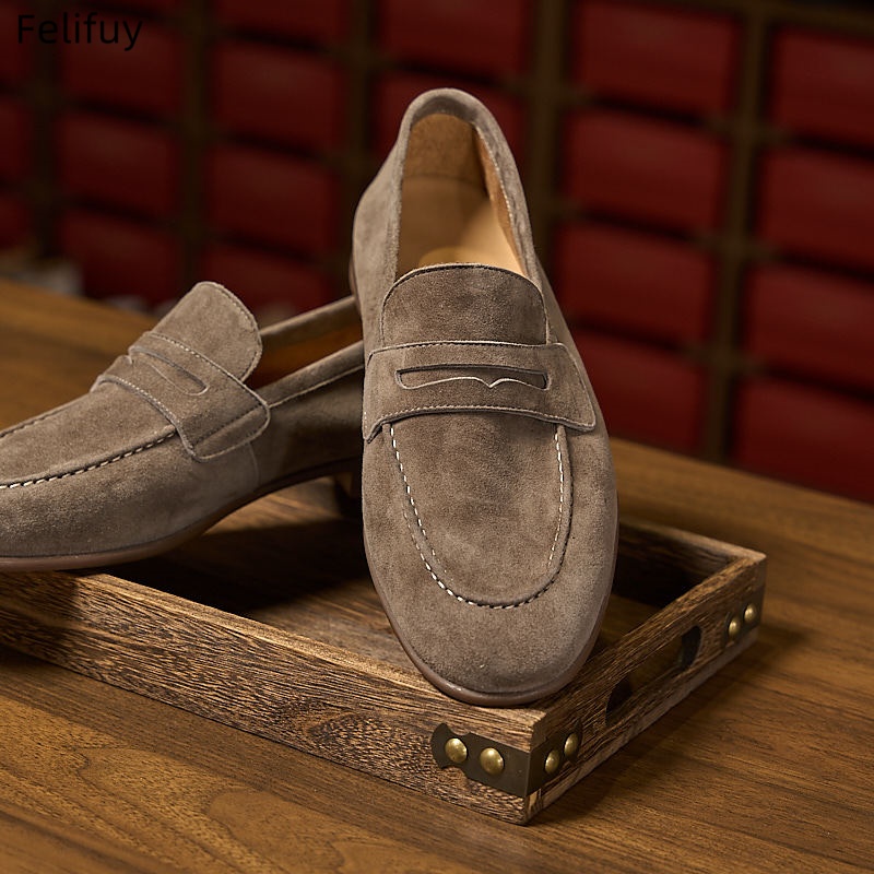 Suede Loafers Men - Sapatos masculinos confortáveis e leves, mocassins