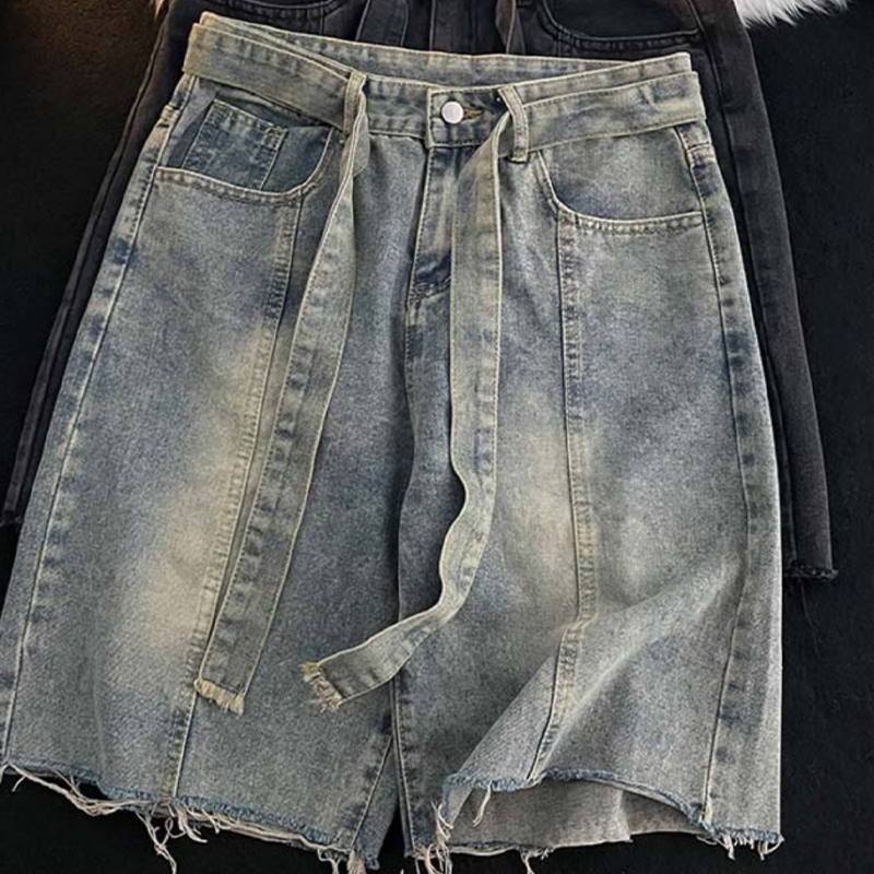 Verão fino franjas denim short - Men'S Fashion Trousers avaliação e preço