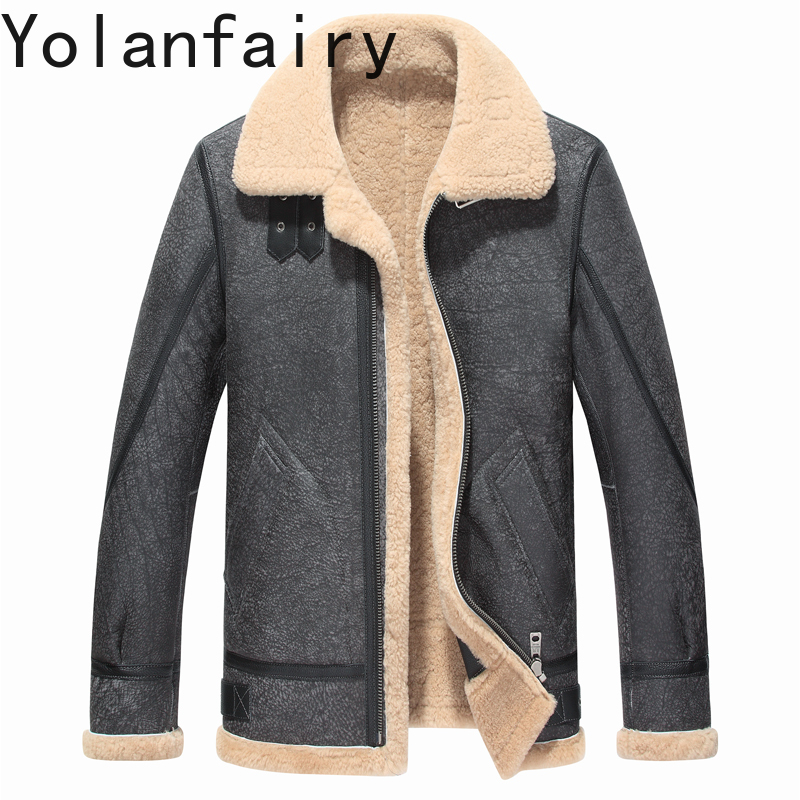 YOLANFAIRY Real Leather Jacket - Men'S Fashion Zipper Jacket avaliação e preço