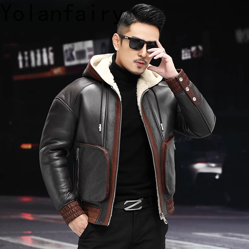 Yolanfairy casaco de pele de l - Men'S Fashion Zipper Jacket avaliação e preço