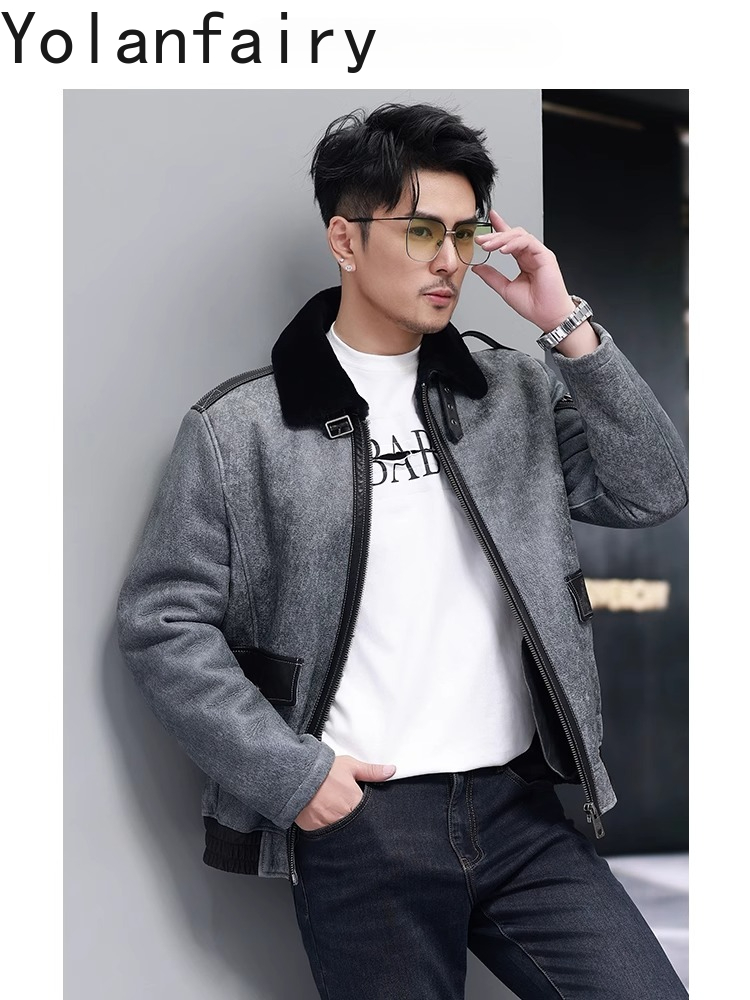 Yolanfairy curto casaco de pel - Men'S Fashion Zipper Jacket avaliação e preço