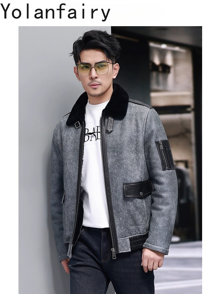 Yolanfairy curto casaco de pel - Men'S Fashion Zipper Jacket avaliação e preço