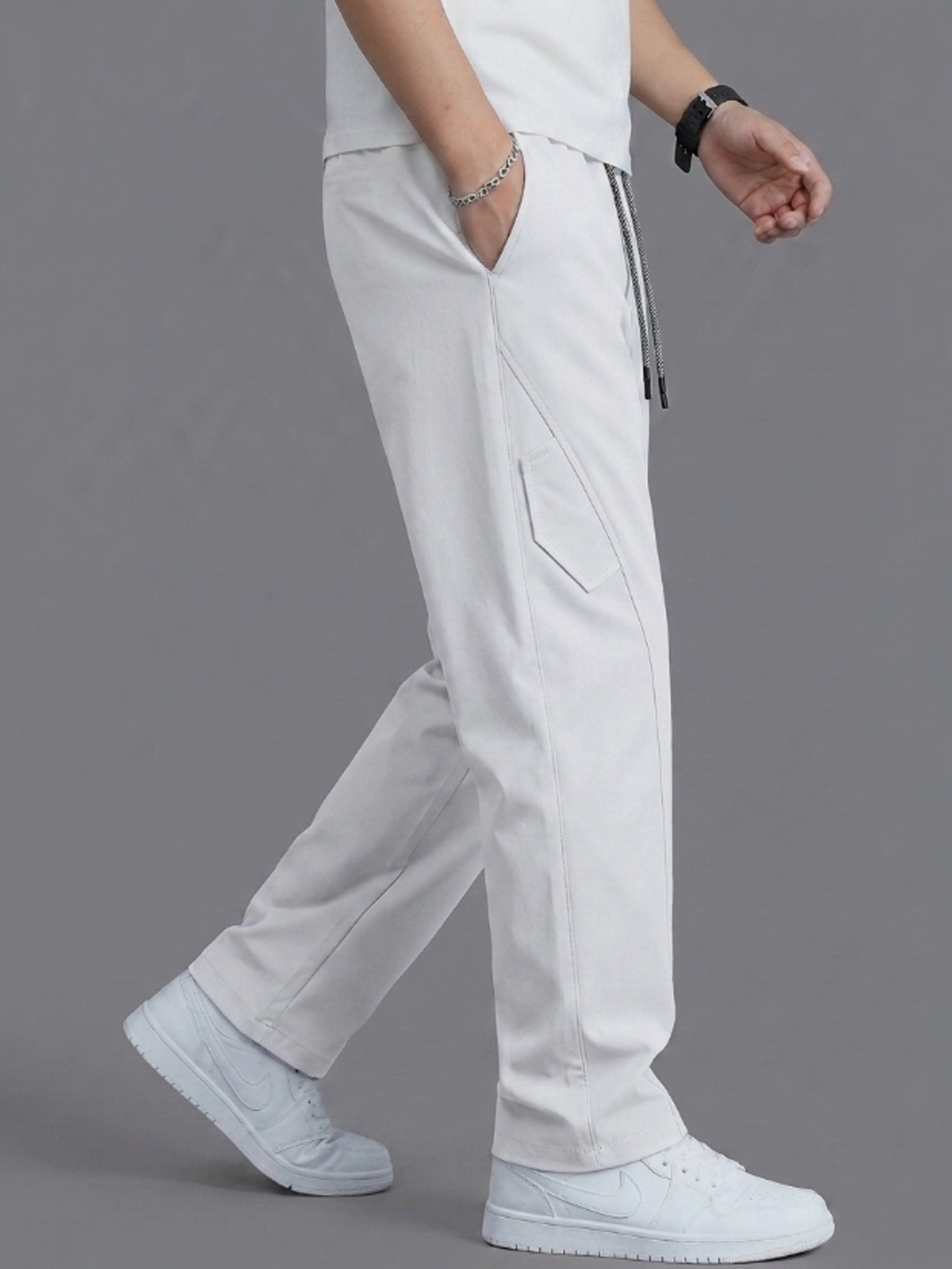 Calças de Trabalho Versáteis e - Men'S Fashion Trousers avaliação e preço