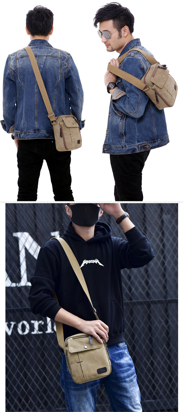 2025 NOVO Bolsa de Lona Mascul - Men'S Fashion Mag avaliação e preço