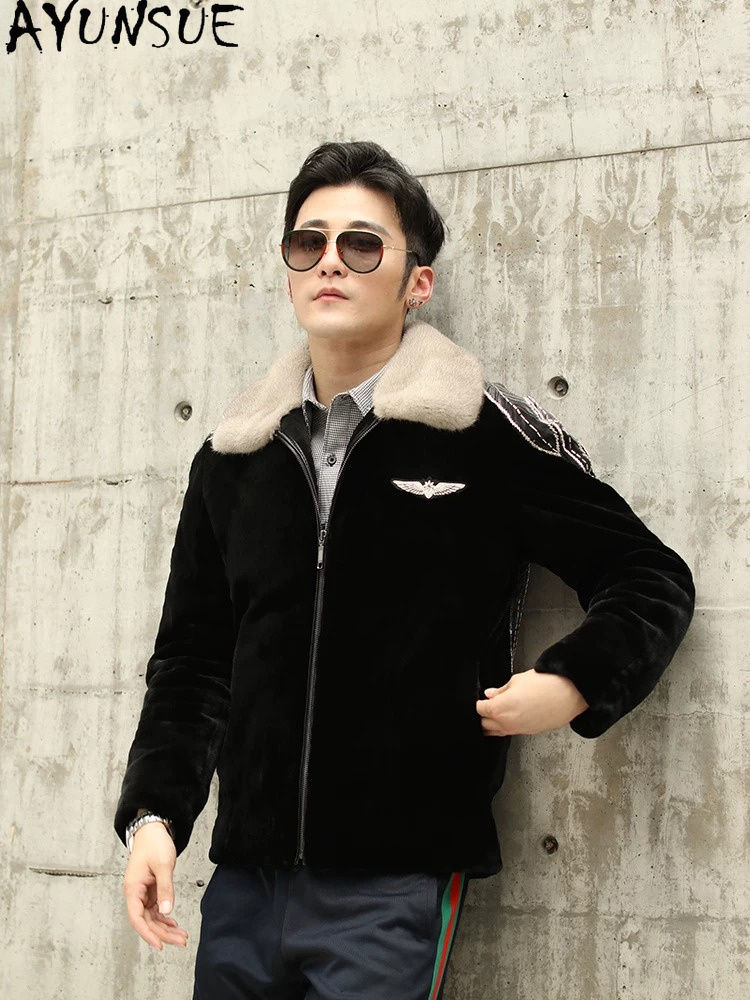 Casaco de Visom Natural AYUSNU - Men'S Fashion Zipper Jacket avaliação e preço