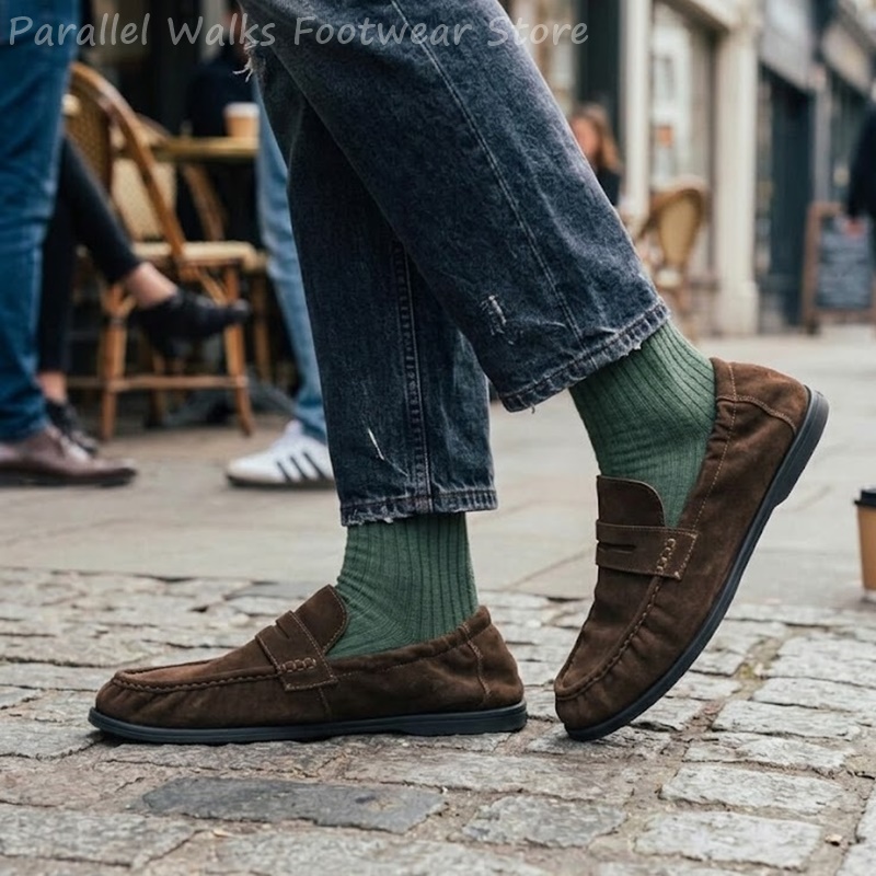 Mocassins masculinos de camurç - Suede Loafers Men avaliação e preço