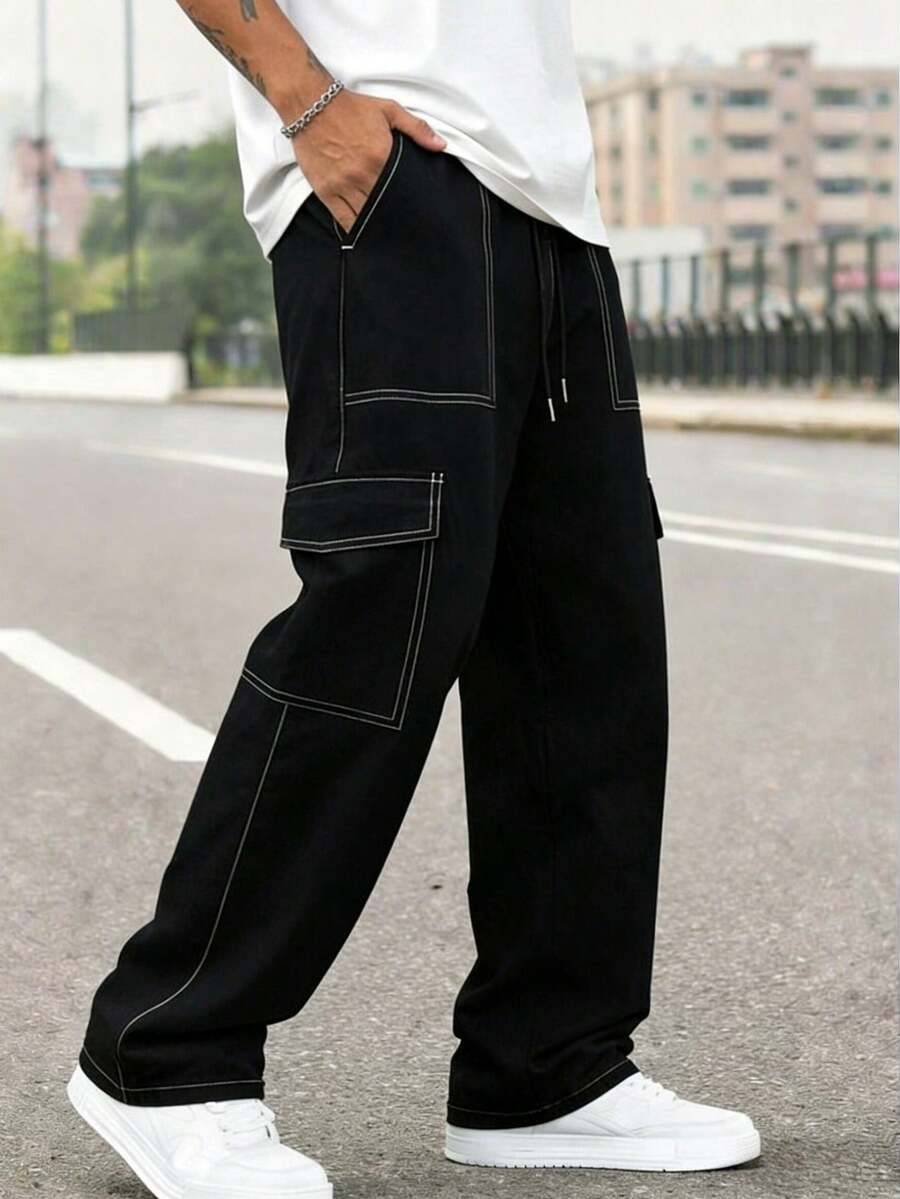 Calças Longas Casuais Estilo C - Men'S Fashion Trousers avaliação e preço