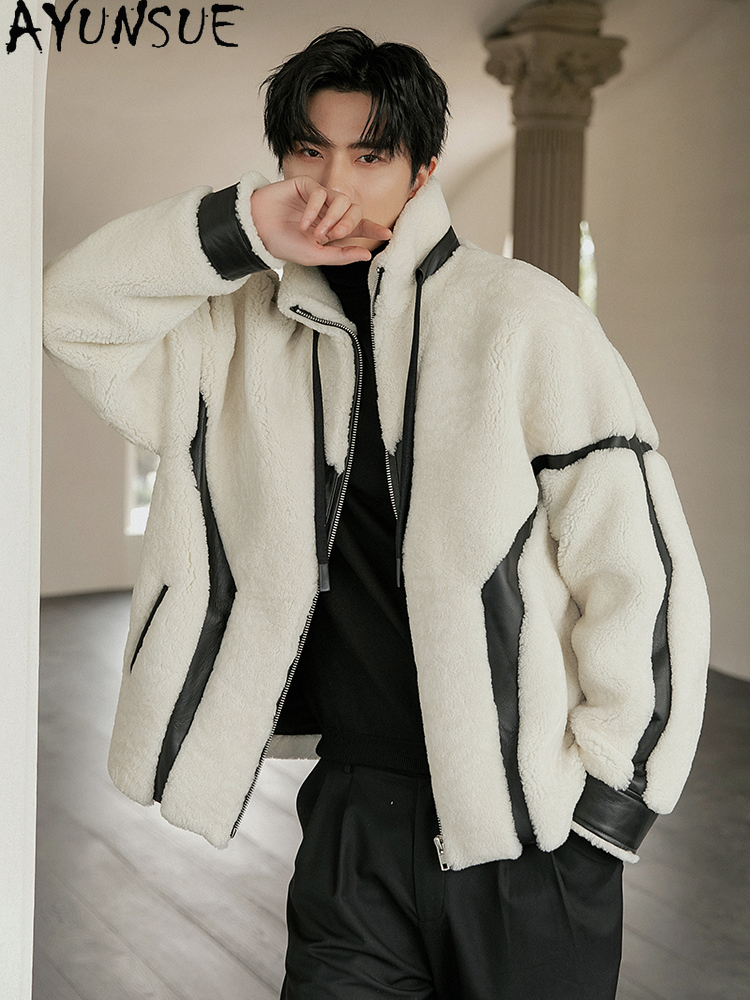 Ayunsue luxo casaco de pele na - Men'S Fashion Zipper Jacket avaliação e preço