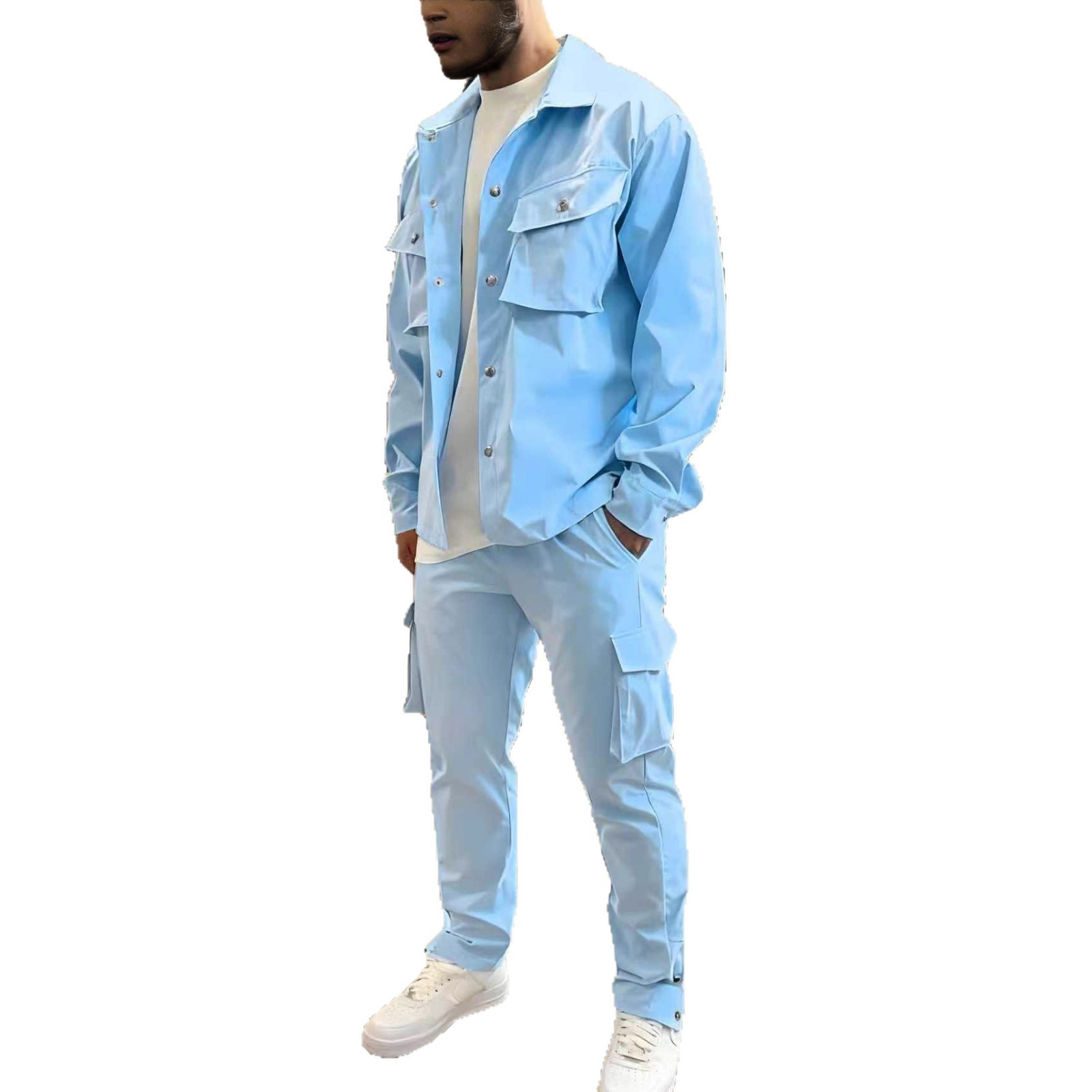 Conjunto de Calças e Jaqueta M - Men'S Fashion Zipper Jacket avaliação e preço
